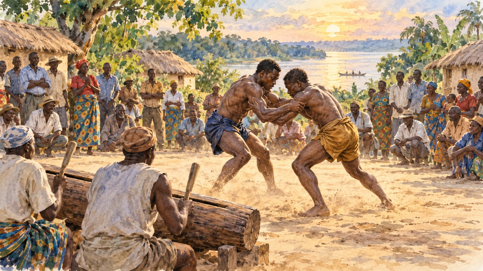 Illustration : lutteur traditionnel lokele